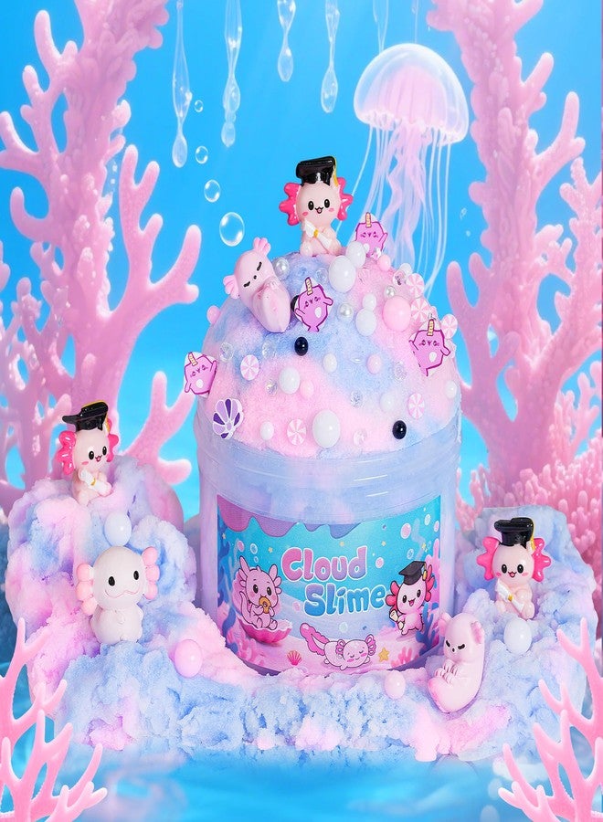 Joytry Axolotl Cloud Slime Kit 2 Pack - 14oz Non-Sticky DIY Slime for Kids, Includes Cute Axolotl Charms & Add-Ins, Glitter, ASMR Sensory Toys, Slime Party Favors for Girls Boys - Image 2